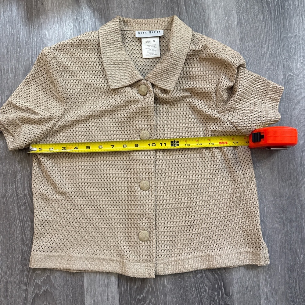 Vintage knit button up short sleeve Size 12 - Picture 3 of 5